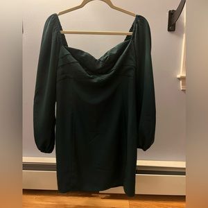 Long sleeve off the shoulder midi dress